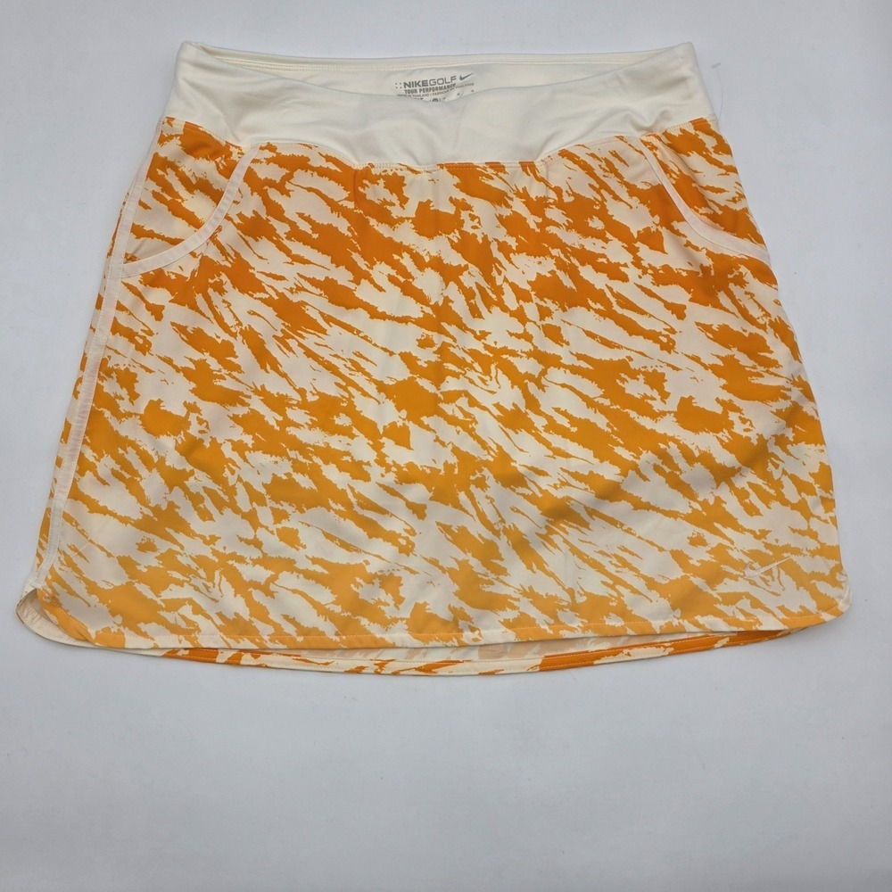 Nike Golf Dri-Fit Skort Drawstring Orange/Ivory Women's Size M Activewear NWOT